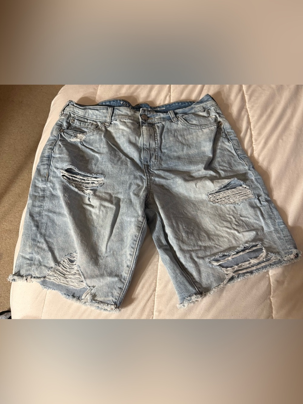 torrid Light Blue Distressed Denim Jean Shorts